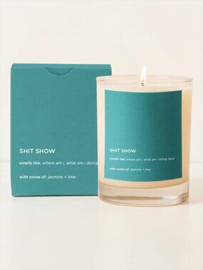 Funny “Shit Show” Soy Candle 14oz Jasmine Lime Novelty Gift NWT